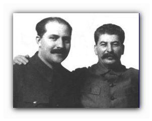 Lazar Kaganovich and Joseph Stalin (Wikimedia)