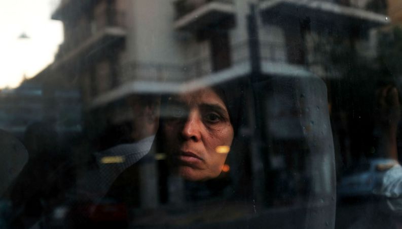 mulher siria arabe refugiada