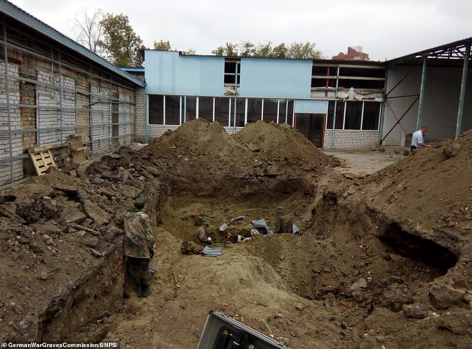 The mass grave containing almost 2000 German soldiers being uncovered, more than 75 years after the most brutal and bloodiest battle of World War Two - the Battle of Stalingrad