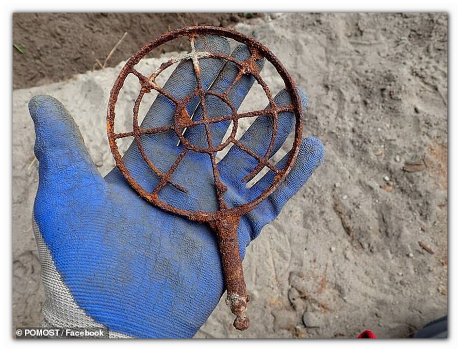 The team also uncovered a pocket watch and a spare anti-aircraft sight for an MG rifle (pictured)