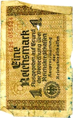 Reichskreditkassenschein Eine Reichsmark, Deutsches Reich, 1938-1945