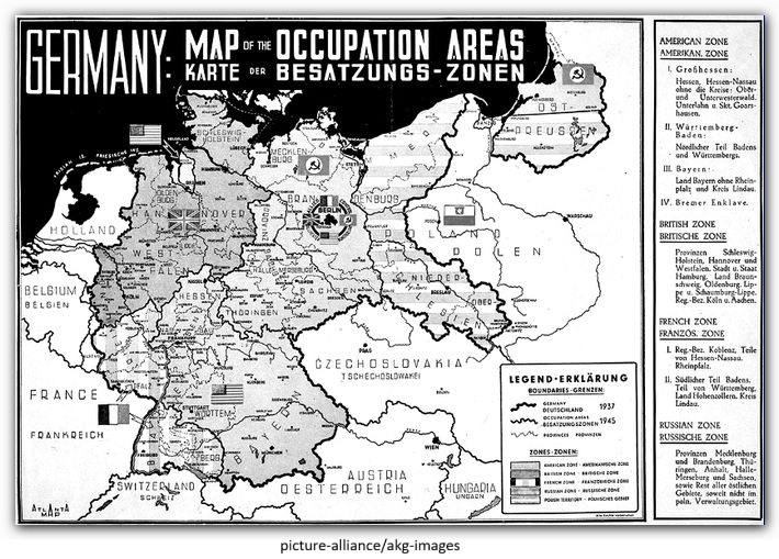 Map of occupation zones in Germany
